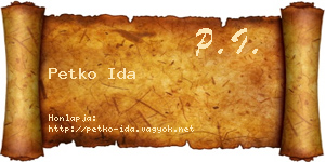 Petko Ida névjegykártya